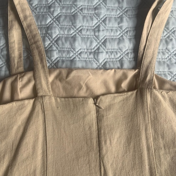 Beige linen dress size L - Picture 4 of 5